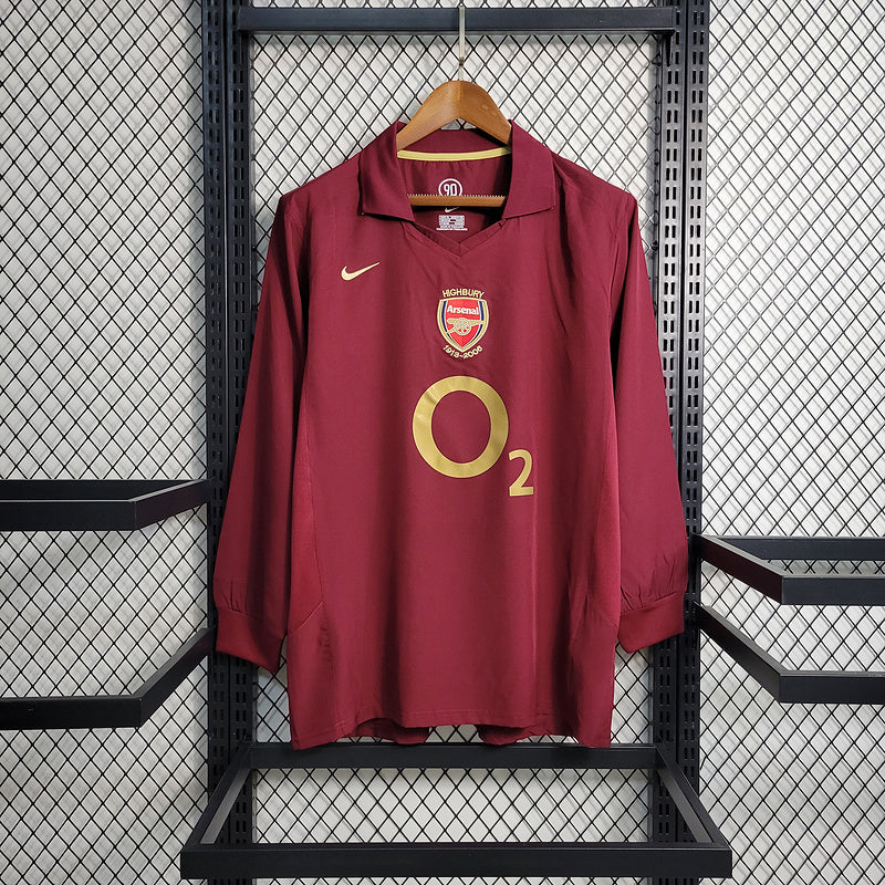 Camisa Arsenal Retrô Manga Longa  05/06